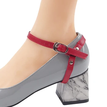 1 чифт Подвижни регулируеми еластични трайни с катарама противоскользящих ремъците за дамски обувки глезените, непромокаеми за токчета, Триъгълен мода