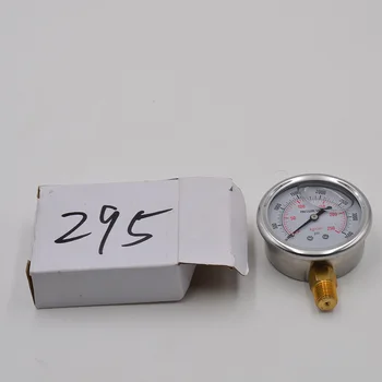 Хидравличен манометър за налягането на горивото с течен пълнеж от неръждаема стомана 0-3500 паунда на квадратен инч, месинг, 1/4 NPT, диаметър 55 мм