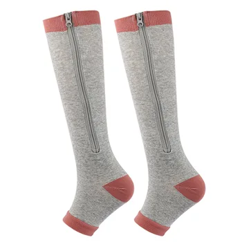Компрессионный отглеждане на мълния, чорапи за подобряване на венозна налягане, спортни чорапи с отворени пръсти, чорапи за джогинг, нескользящие чорапи, за разтягане на вените