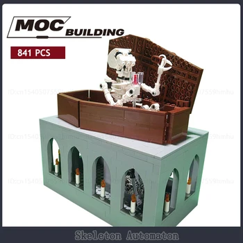 MOC Строителни блокове GBC Модул Скелет на Машина, Мотор Машинна технология Колекция от тухли Играчки за Подарък за Хелоуин Коледни подаръци