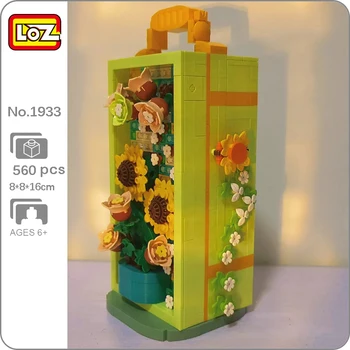LOZ 1933 Вечно Цвете Лятно растение Слънчоглед Кутия за съхранение на бижута Модел САМ Кухненски Блокове, Тухли Строителна Играчка За деца Без кутия