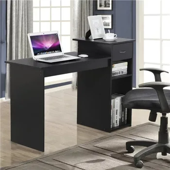 2023 Нов компютърен маса SMILE MART за домашен офис с чекмедже и място за съхранение, бял