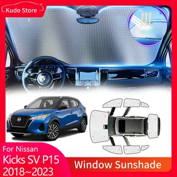 Слънчеви Очила с Пълно Покритие за Nissan Ритници SV P15 E-Power 2018 ~ 2023 Шторка за Обратно виждане, Предното Стъкло Козирка Предния Прозорец Мат Аксесоари за Автомобили