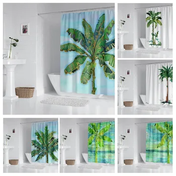 Домакински водоустойчив плат домакински завеса за душ аксесоари завеса за душ 240 * 200 домашна завеса за душа в хавайски стил