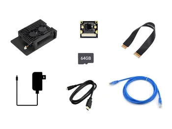 Комплект камера Waveshare Pi 5, в съответствие с A, B, C, помещение IMX219 (с кабел) × 2, калъф за Raspberry Pi 5, за Raspberry Pi 5 (не е в комплекта)