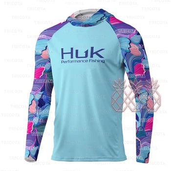Ризи HUK Fishing Performance, Мъжки Дишаща Маска С Защита От Uv, Облекла За Риболов, Летни Тениски За Риболов С Дълъг ръкав