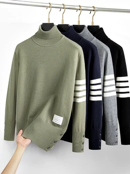 Първокласен брендовый мъжки trend пуловер-поло в райе 2023, есенно-зимния нов модерен дизайн с намаляване на дъното, корейски случайни пуловер