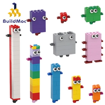 Buildmoc Идеи Номера От 1 до 10 Творчески MOC Градивни елементи и Комплекти Играчки за Деца Детски Подаръци Развитие на Играчка 257ШТ Тухла
