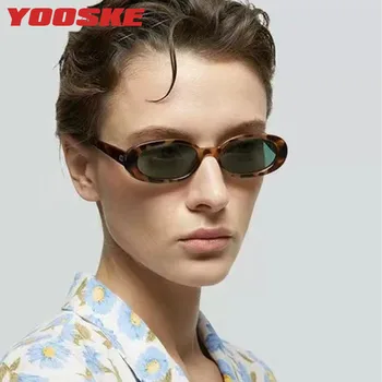 Популярни модни малки овални дамски слънчеви очила YOOSKE Ins в ретро стил, пънк, Анти-UV нюанси, UV400, мъжки реколта кръгли слънчеви очила