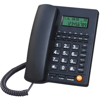 Кабелен Стационарен Телефон Настолни Домашни Телефони с Големи Бутони на Телефона за дома