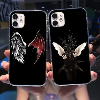 Калъф За Телефон Lucifer Angel Wings За iPhone 14 13 12 11 XS X 8 7 6 Plus Mini Pro Max SE 2022 Мек Прозрачен Калъф За вашия Телефон