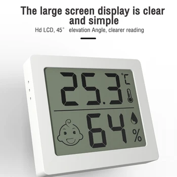 Цифров LCD измерване на температура и влажност с осветление, електронен влагомер за дома, термометър, метеорологичната станция, детска стая