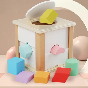 Дървена кутия за избор на форми на Детски Образователни играчки Монтесори Детски Образователни играчки Развивающее Образование Хоби Ранните подаръци