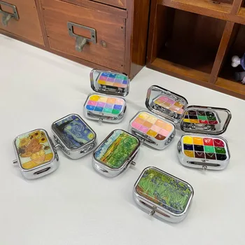 Хубава кутия за акварельных бои 12 цвята 1,2 мл Опаковка серия акварельных тестени изделия Skin Color Желязна кутия с Принадлежности за рисуване за ученици