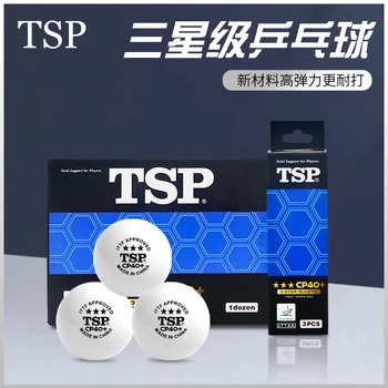 Топката за тенис на маса 3 звезди TSP (TSP CP40 + с шев) Нов материал Пластмаса, оригинални топки за пинг-понг с 3 звездички, одобрени от ITTF