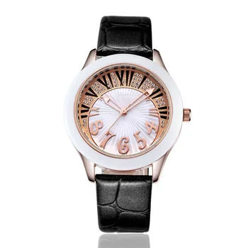 Дамски модни кварцов маркови часовници с кожена каишка на ежедневни часовници