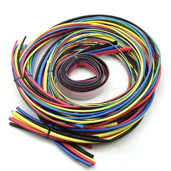 55 m / комплект Свиване на слушалка 11 размери Цветни тръби с тел кабел 6 цвята