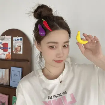 Корейската Скъпа Шнола за коса с имитация на Плодове И Зеленчуци За Жени и Момичета, Уникална Шнола във формата на Птицечовка Модни Шапки и Аксесоари За коса