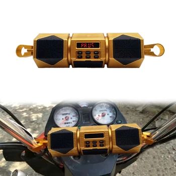 Мотоциклет MP3 плейър, говорител на волана, Bluetooth, музика, FM-радио, Водоустойчив регулируема скоба, стерео система за мотор 12V