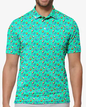 Лятна тениска-поло с напитки, тенденция риза с художествен принтом, летни дрехи по поръчка с къс ръкав