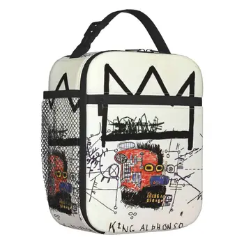 Чанта за обяд с изолация King Alphonso за жени, портативен хладилник Basquiats, Термосумка за обяд, офис за пикник, пътуване