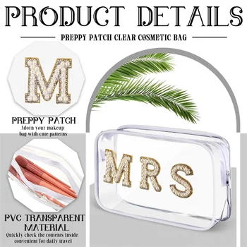 Прозрачен грим г-жа Пърл, органайзер за козметика от ПВЦ, пътен калъф, тоалетни чанти, Прозрачна чанта за съхранение, за жени и момичета