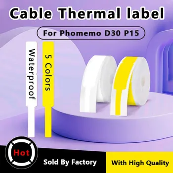 Водоустойчиви, Издържащи На Надраскване Cable Термоэтикетки-Етикети За Преносим Принтер Phomemo D30 Marklife P15 На Самозалепваща Хартия