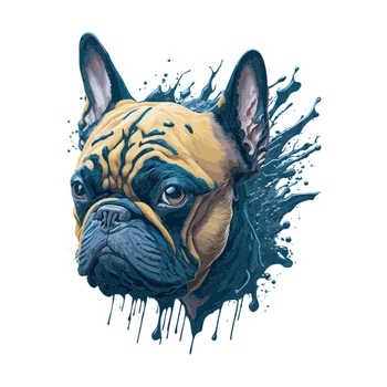 Красиво Ръчно Рисувани Булдог Стикер САМ Реалистична Куче Самозалепващи Декоративни Стикер За Баня Тоалетна Водоустойчив Противообрастающий