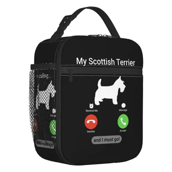 Моя шотландски териер се обажда Изолирани чанти за обяд за жени Scottie Dog, разменени термоохладитель Bento Box School