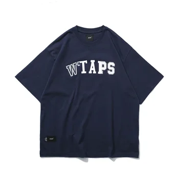 Памучни тениски WTAPS за мъже с логото на летни Модни блузи с къс ръкав, високо качество, Y2K