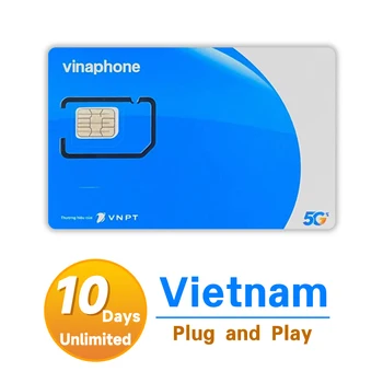 Виетнам 3G/4G Предплатена Sim-карта за пренос на данни/【НЕОГРАНИЧЕН брой данни 10 дни】 Туристическа SIM карта