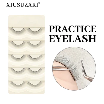 Комплект от 10 Тави XIUSUZAKI Фалшиви Мигли, Ръчно изработени Образователни Мигли За начинаещи Удължаване на миглите Практика на студенти Салон за красота