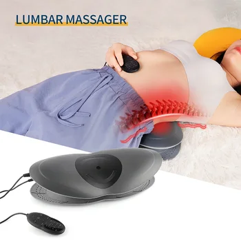 Електрически лумбална масажор за облекчаване на болки, Безшумен вибриращ масажор, въздушна възглавница за топла компресия, Вытяжение кръста, Релаксация на гърба, Коректор на стойката на тялото