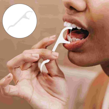 200шт Конец за Зъби Избира Нескользящую Портативен Зъбния Конец За Почистване на Зъби за Еднократна употреба Зъбни Конци Избира Зъбния Конец За Почистване на никнене на млечни Зъби