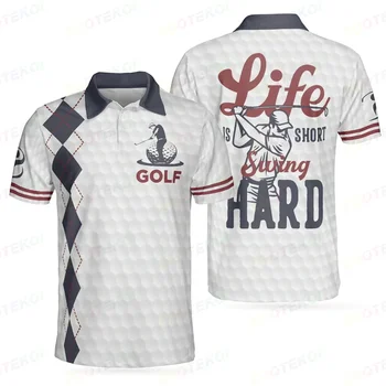 2022 Нови маркови ризи поло, мъжки ризи топка за голф и тенис с принтом, Ежедневни мъжки дишащи върховете Homme с къси ръкави, градинска облекло
