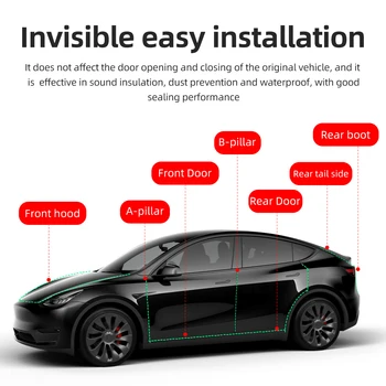 За Tesla Model3, модел Y, модел X, модел S, Автоаксесоари, намаляване на шума, комплект уплътнения за намаляване на шума, Звукоизоляционное печат