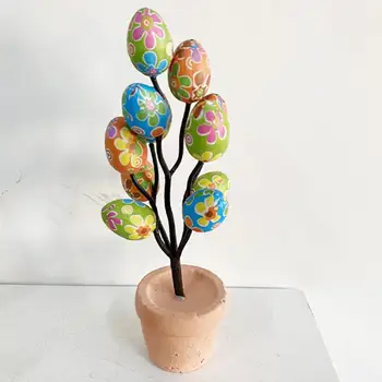 Изкуствено растение в саксия от светлата пяна, великденско яйце, бонсай, централната украса на масата за празнична начало декор за Сватба парти за Великден