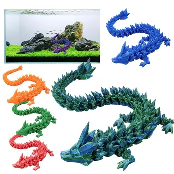 Шарнирный дракон с 3D-принтом, играчки-неспокойни с 3D-принтом, кристална дракон с подвижни панти за аквариум