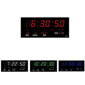 Led Вечен календар, цифров часовник, дигитални Стенни часовници, часовник с аларма, Почасово настройка на температурата, Настолни часовници за домашния офис