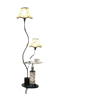 Луксозен масичка за кафе Wyj Light с рафт, вградена в тавана лампа, Вертикална висококачествени подови настолна лампа