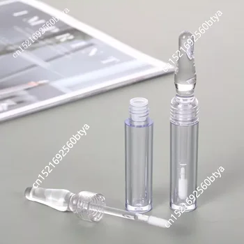 Прозрачна туба с гланц за устни обем 4 МЛ, празен козметични контейнер за устни, опаковане червило, балсам за устни, апликатори за консилера