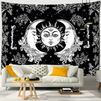 Цветна Слънчев гоблен Лунна Вселената, Кошмарен магьосничество, Хипи Тапиз, стенен декор за дома в стаята
