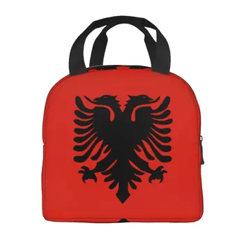 Чанта за обяд от флага на Албания Множество Преносими Термостойкая Водоустойчив Запечатани богат на функции Изолирано чанта за храна Bento Bag