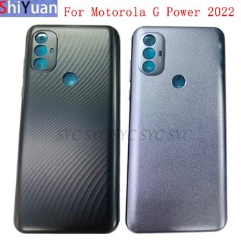 Делото на отделението за батерията, корпус на панела на задната врата, калъф за Motorola Moto G Power 2022, капак на отделението за батерията с логото, резервни части