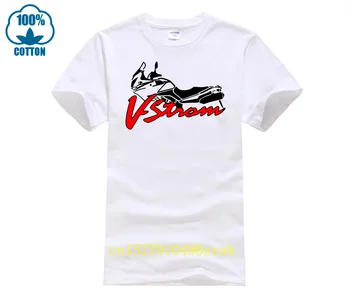 Модна тениска с логото на автоспортивной екип V strom DL 650 Мъжки памучни ризи с къс ръкав с високо качество