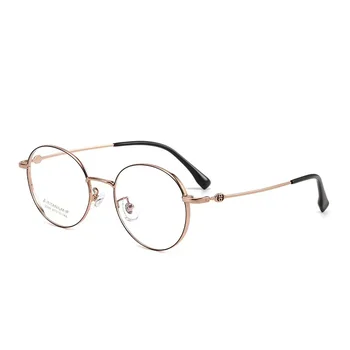 47 mm Модни ультралегкие точки от чист титан, мъжки Ретро Кръгли очила с малко лице, рамки за оптични очила по рецепта, женски 2399