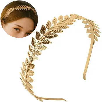 Обръч за коса за момичета с Елегантна гръцката превръзка на главата, Златен конец, панделка за коса, crown за младоженци, сватбени изискани аксесоари, превръзка на главата във формата на листа