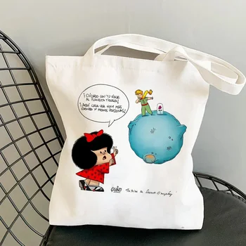 Mafalda Добре продава чанти за пазаруване, наплечную чанта-тоут в стил пънк, чанти с готически анимационен естетика в стил Kawai