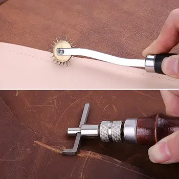Инструменти за бродерия от изкуствена кожа със собствените си ръце Набор от ръчни инструменти за бродерия от изкуствена кожа с ръце 14 необходими за шиене за начинаещи