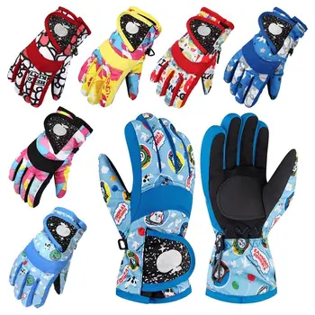 Ветроупорен детски ски ръкавици, Сладки нескользящие изолирана топли детски ръкавици, непромокаеми зимни Топли сноубордические